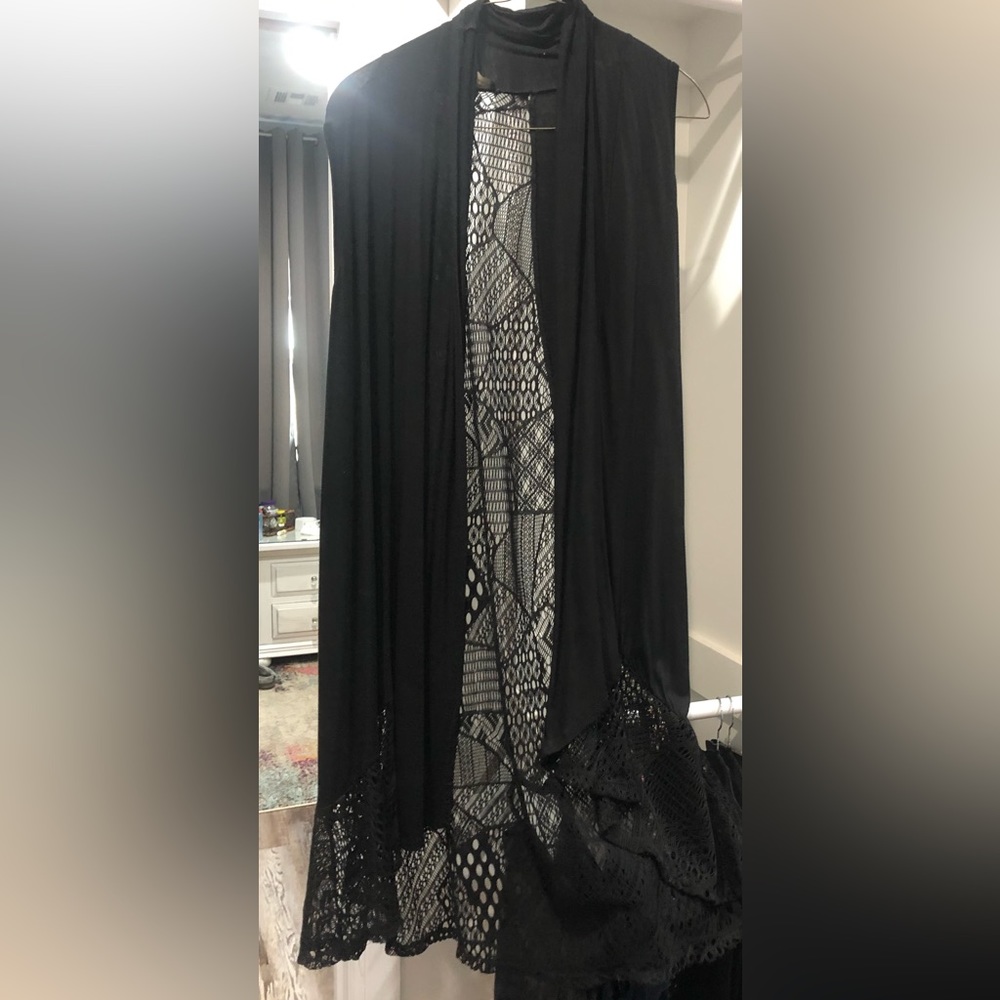 Long black kimono